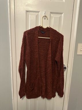 American Eagle Outfitters Open-Front Rust Cardigan